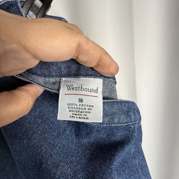 Westbound Embroidery Christmas Tree And Presents Denim Maxi Skirt Sz 16 - Picture 6 of 6